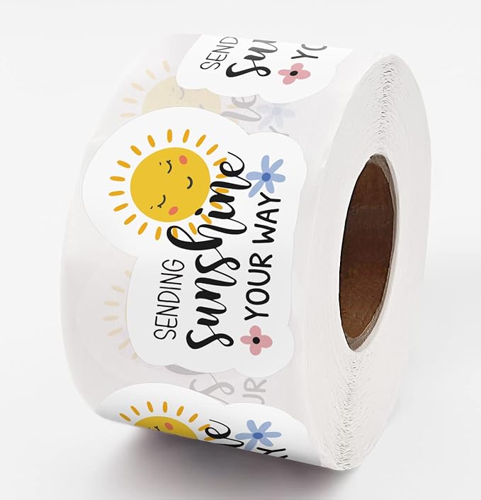 Thank You Stickers Small Business, Sending Sunshine Your Way Thank You Stickers, Online Retailers Mail Envelopes Packaging Labels Shipping 500 PCS