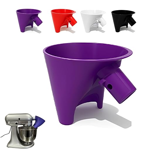 Flour Funnel Compatible for KitchenAid Mixer, Easy Pour No-Mess Attachment, Anti-Splash Attachment for Tilt-Head Stand Mixer 4.5 & 5 Quart (KSM150), Dishwasher Safe Baking Tool