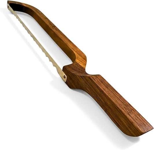 Bread Bow Knife for Homemade Bread Smooth Fiddle Bow Sourdough Cutter with Serrated Blade & Acacia Handle Slice Artisan Loaves Like a Pro