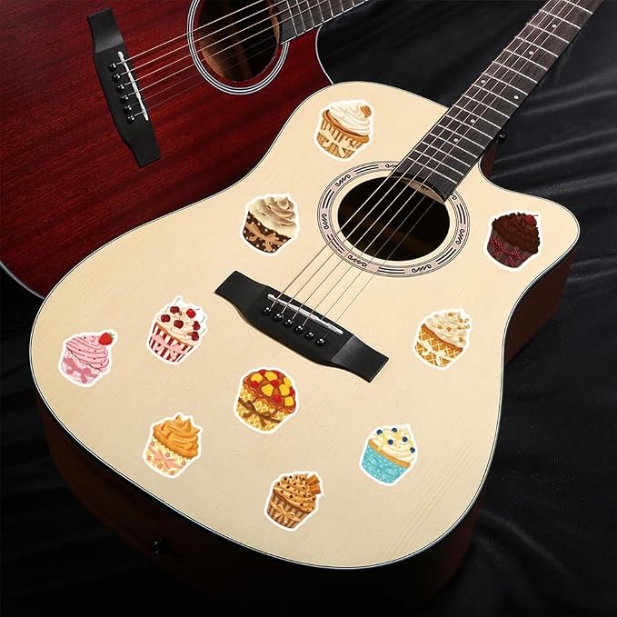 Cupcake Stickers,500Pcs Cute Dessert Party Decorations Stickers Colorful Cupcake Decals for Kids Scrapbooking Party Favors Water Bottles Envelopes Reward Labels