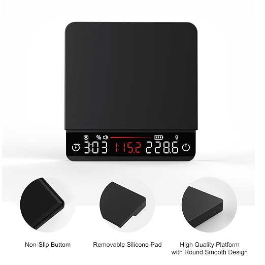 Mini Coffee Scale with Timer,Rechargeable Espresso Scale with Auto Timing, Ratio Flow Rate Display,2kg/0.1g High Precision,for Espresso & Pour-Over Coffee,Aluminum Body,Digital Kitchen Scale,Black