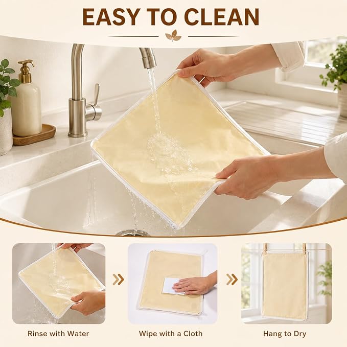 Beeswax Bread Bags For Sourdough, 2 Pack 17x13" XL Reusable Wide-Opening Bread Bag For Homemade Bread, Loaf Guard Bread Bags Cotton Bread Storage Bags With Handles And Date Labels