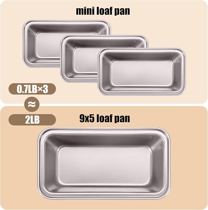 Uiifan 12 Pcs Mini Loaf Pan for Baking Bread Non Stick Small Banana Bread Tins Mini Loaf Pans for Nonstick Tiny Meatloaf Pan Carbon Steel for Oven and Baking (6 * 3.3 * 2inch,Champagne Gold)
