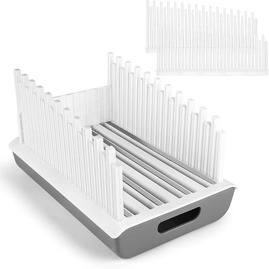 YONGAIJIA Bread Slicer Guide for Homemade Bread with 304 Stainless Steel Sheet and Storage Tray、3-Slice Thickness，Adjustable Width for Cake、Bagels、Toast.