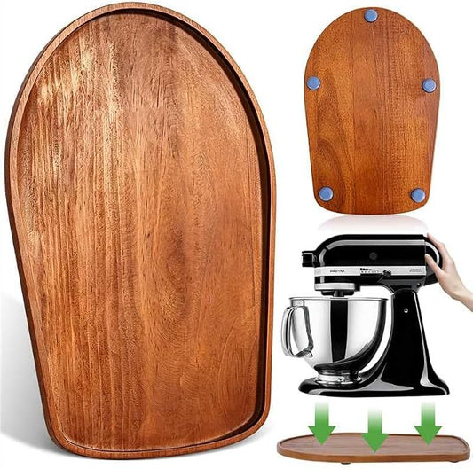 Mixer Slider Mat for Tilt Head Kitchen aid 4.5-5Qt Stand Mixer,Falikoco Kitchenaid Mixer Slider Pine Wood, 5PCS Appliance Slider, Kitchen aid Accessories and Attachments Moving Tray for Artisan Series