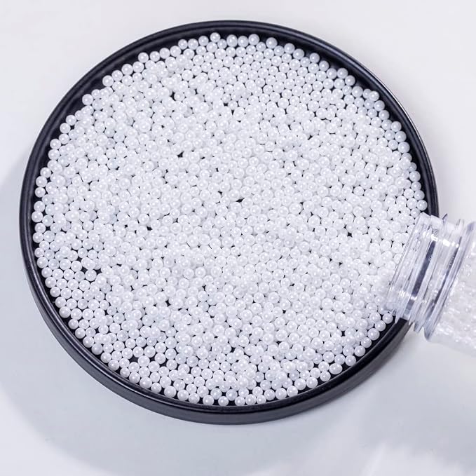 White Sprinkles Edible Pearl, 4mm Cake sprinkles,Cookie Sprinkles,Sugar Pearl, Edible Candy Pearls 130g 4.6OZ for Cake Cupcake Decorationg (4mm-White)