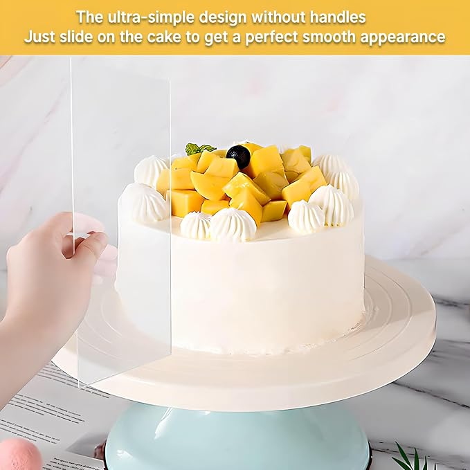 Cake Scraper for Cake Decorating,Smoothe Acrylic Material,8 Inch