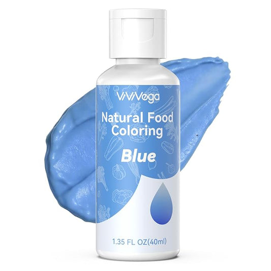Dye-Free Food Coloring, Natural Food Coloring Gel No Artificial Dyes, Non-Toxic, Natural Food Dye for Icing, Frosting, Cake Decorating, 40 Milliliters - Blue