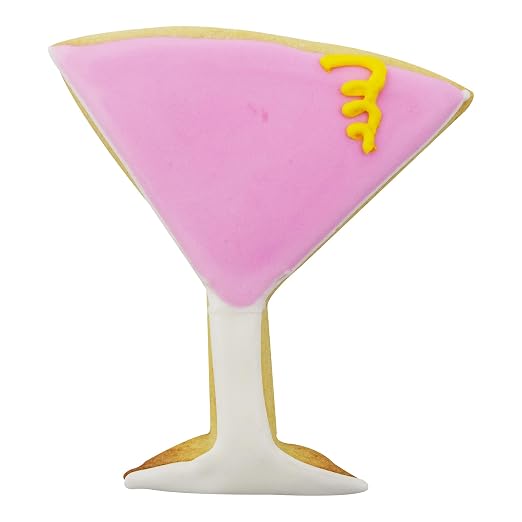 R&M International 1978 Beverage Cookie Cutters, Martini Glass, Champagne Flute, Champagne Bottle, Bottle, Wine Glass, Margarita Glass, 6-Piece Set