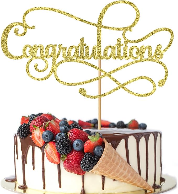 Congratulations Cake Topper,Congratulations 2026 Graduation Cake Topper,Graduation, Wedding, Retirement, Birthday, Anniversary, Celebration Party Decorations Supplies