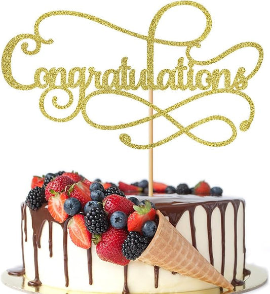 Congratulations Cake Topper,Congratulations 2026 Graduation Cake Topper,Graduation, Wedding, Retirement, Birthday, Anniversary, Celebration Party Decorations Supplies