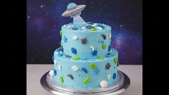 NCS Outer Space Edible Sprinkles – Blue, Purple, White & Lime Green Cupcake, Cake & Cookie Decorations, 7 oz
