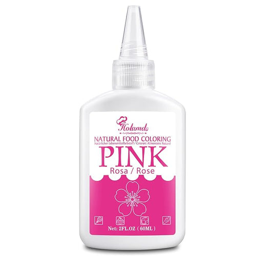 Natural Food Coloring - 2oz Plant-Based Liquid Food Dye, FD&C Dye Free, Gluten Free Vegan Non-GMO, No Dairy Nut Egg Sugar, for Baking Cake Decorating Icing Frosting Fondant Easter Eggs Drinks (pink)