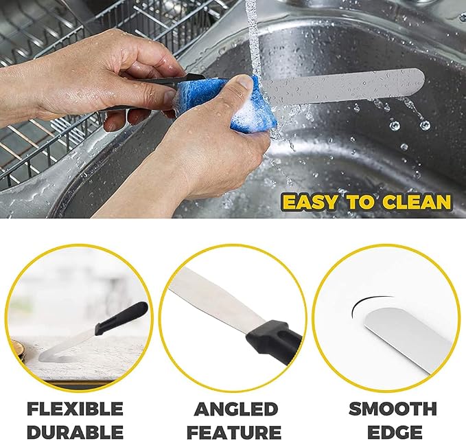 Utoolmart Straight Icing Spatula 10 Inch Stainless Steel Baking Cake Decorating Frosting Spatulas Stripping Tool Gifts for Christmas 1Pcs