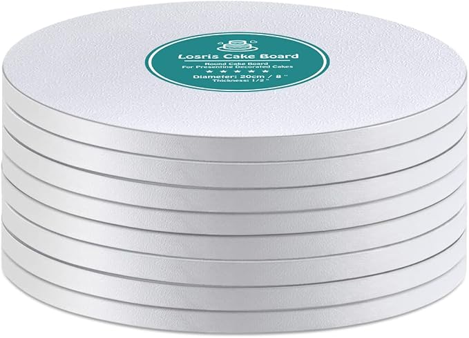 White Cake Drums Round 16 Inch Cake Boards with 1/2-Inch Thick Smooth Edges for Multi Tiered Birthday Wedding Party Cakes Drum Board