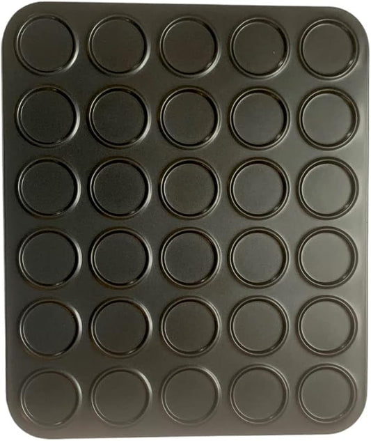 Fox Run Mini Macaron Baking Pan, 30 Small Cup Non-Stick Pan