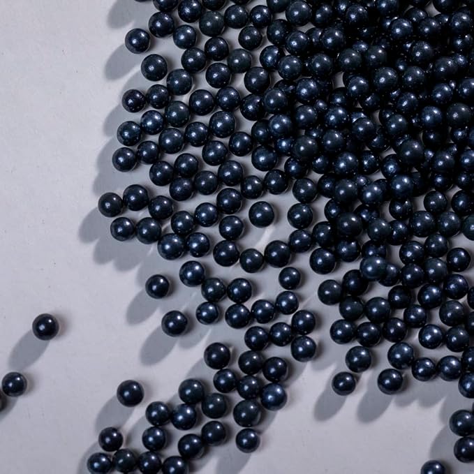 Black Sprinkles Edible Pearls,Cake Sprinkles 130g 4.6OZ,Cookie Sprinkles,Sugar Pearl, Edible Candy Pearls for Cake Cupcake Decorationg(4mm-Black)