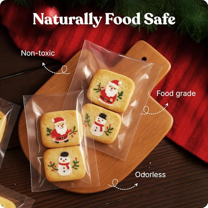5" X 7" Self Sealing Cellophane Bags (200 Pack) - Clear Cookie Bags With Seal for Baked Goods Packaging, Cookie Wrappers, Bakery Packaging, Bake Sale, Candy, Treats, Goodies, Gifts, Party Favors