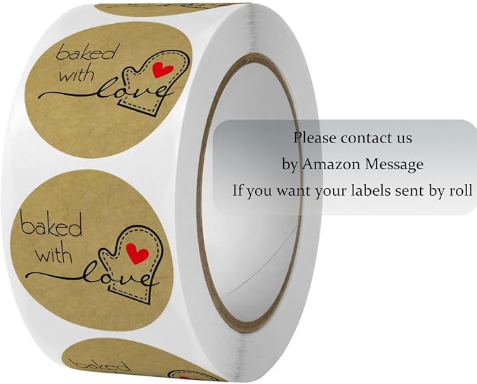 400 Pack Custom Baked with Love Label Stickers|Personalize Business Logo Labels|1.5/2inch Round Personalized Labels in Various Designs for Crafts,Baking,Gifts and Small Business