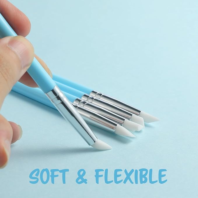 EUOCENK 11PCS Silicone Clay Sculpting Tool, Ball Stylus Clay Tools, Clay Shaper & Sculpter Brushes for Dotting, Painting Mandalas, Embossing, Nail Art, Polymer, Pottery Crafts, Rhinestone, Rock