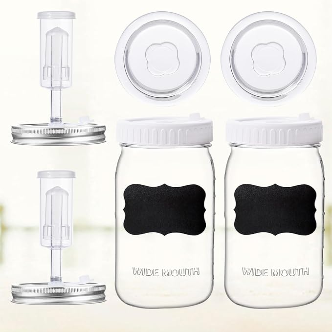 32 oz Fermentation Jar,2 Pack Fermentation kit with Fermenting Weights and Airlocks,Pickle Jar for Fermenting,Pickling,Canning,Mead Making