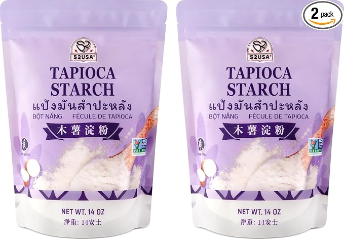 52USA Tapioca Starch, 28 oz (Pack of 2), Premium Thickener for Cooking, Baking, Bubble Tea & Food Thickening