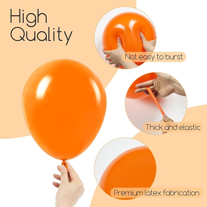 120pcs Orange Balloon Arch Kit, 18 12 10 5 inch Orange Latex Balloons Different Sizes Balloon Garland for Graduation Fall Tropical Birthday Party Decorations