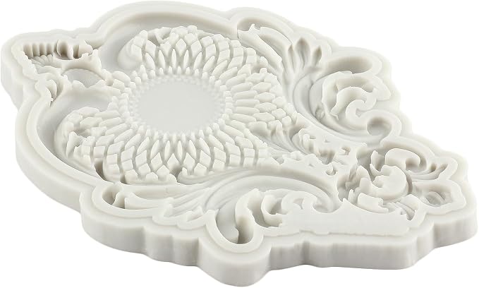 Baroque Fondant Molds Curlicues Scroll Border Lace Silicone Molds Relief Flower Mold Filigree Mold 3D Sculpted For Cake Decorating Cupcake Topper Gum Paste Candy Chocolate Polymer Clay