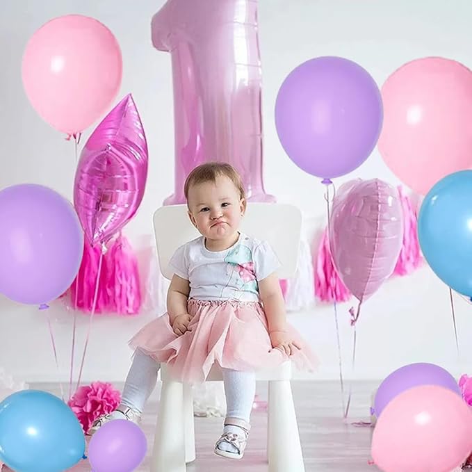 Pastel Pink Purple Blue Balloon Garland Arch Kit - Pastel Blue and Pink Balloons Macaron Balloons for Birthday Baby Shower Gender Reveal Baptism Wedding Party Decorations