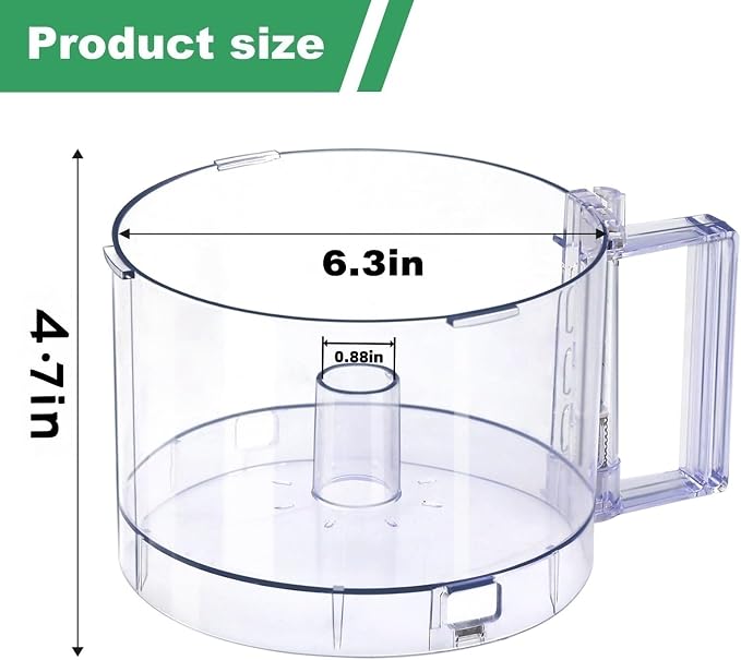 7 Cup Food Processor Work Bowl,FP-631AGTX-1 The bowl has 4 tabs along the upper rim of the workbowl for Cuisinart DLC-10 Series Cover DLC-117BGTXT1