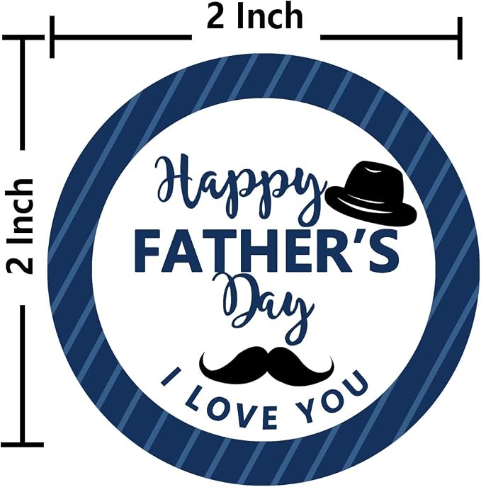 Happy Father's Day Envelope Seals Labels Stickers Party,2 Inch Father's Day Gift Wrap Circle Labels for Party Favor,500 Stickers Per Roll