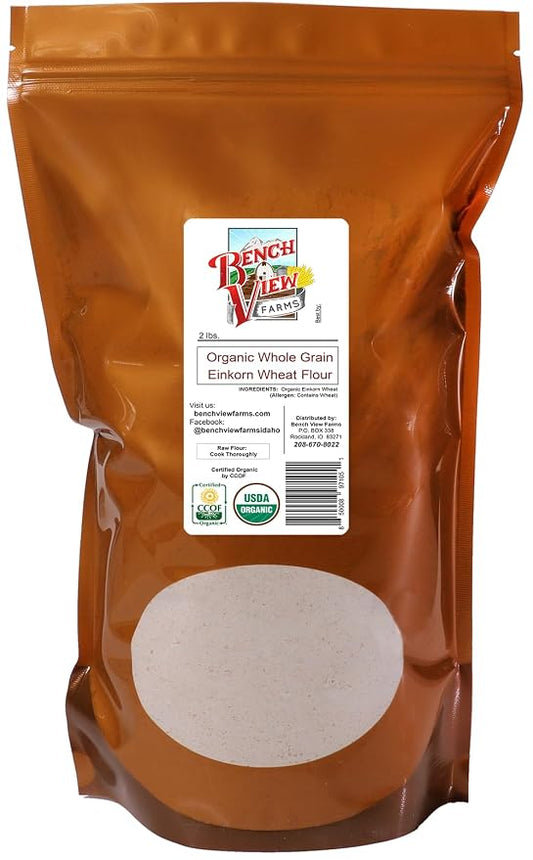 Organic Stone Ground Whole Wheat Einkorn Flour - 2lbs (Pack of 1)