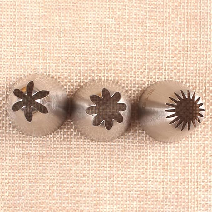 Cake 3 Pcs Russian Tips Pastry Large Size Cream Steel Stainless Nozzle Icing Piping Set Decorating Decorating