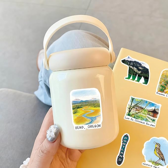 Oregon Travel Stickers |58Pcs Oregon OR Waterproof Vinyl Decals | Removable Resuable Sun-proof Peel and Stick for Water Bottles Laptop Luggage Cup Computer Mobile Phone Skateboard Decoration