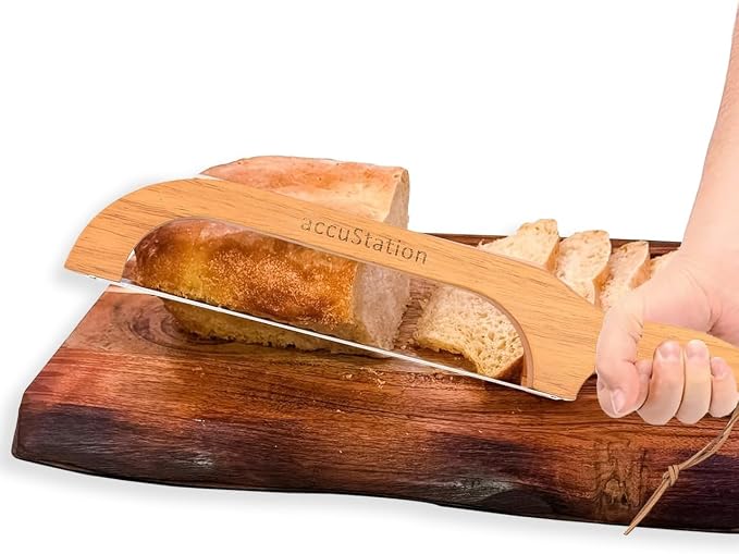 Bread Slicer For Homemade Bread, Sourdough Knife, Bow Design, Scoring tools, Dough Cutter, Baguette, Cake Sliced, Sour Dough, Loaf, Manual Slice, Left and Right-Handed Knives Perfect Rounds 16 Inch.