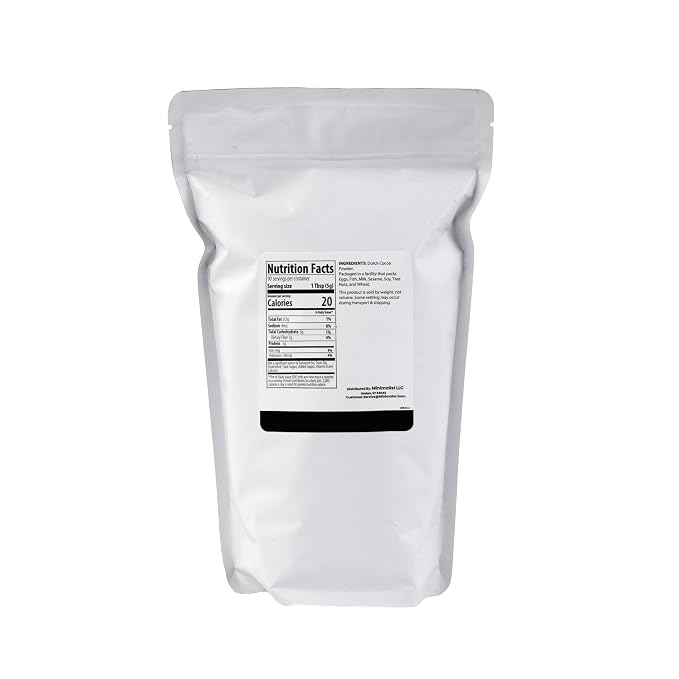 Minimalist Cocoa Powder, Dutch Process for Baking and Beverages, Packaged for Convenience in a Resealable Bag (1 Pound)