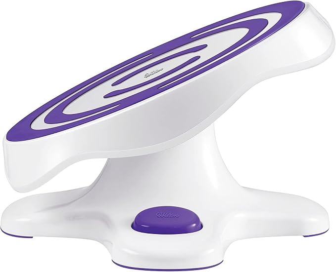 Wilton Tilt-N-Turn Ultra Cake Turntable and Cake Stand - Decorate Cakes with A Smooth Turning and Easy Tilting Turntable, Non-Slip Grip Design, 12 x 7-Inch