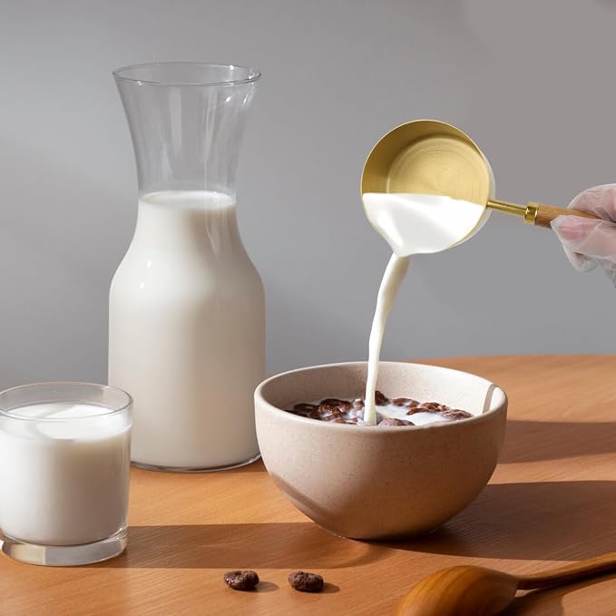 1/3 Cup Measuring Cup with Wooden Handle, 80ml Stainless Steel Measuring Scoop 1/3 Cup Measuring Cups for Baking Cooking Wet and Dry Ingredients (80ml)