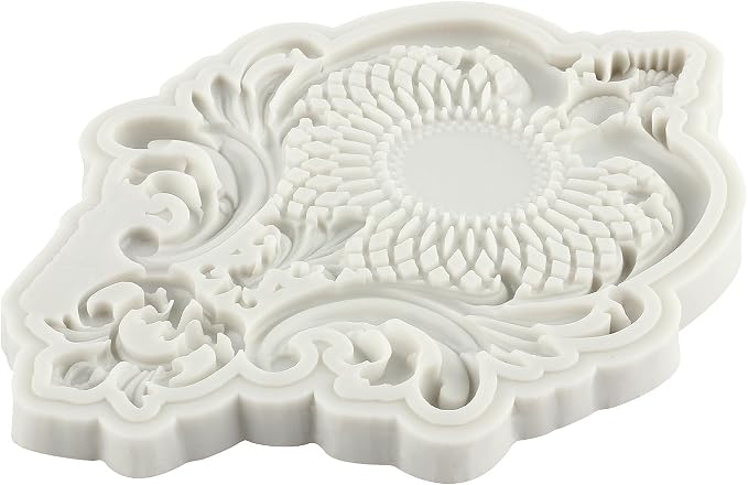 Baroque Fondant Molds Curlicues Scroll Border Lace Silicone Molds Relief Flower Mold Filigree Mold 3D Sculpted For Cake Decorating Cupcake Topper Gum Paste Candy Chocolate Polymer Clay
