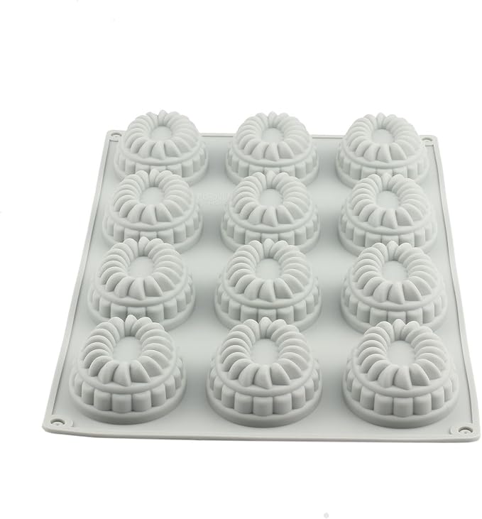 12 Cavity Braided Donut Silicone Candy Molds Wreath Chocolate Mold For Candy Chocolate Cake Decoration