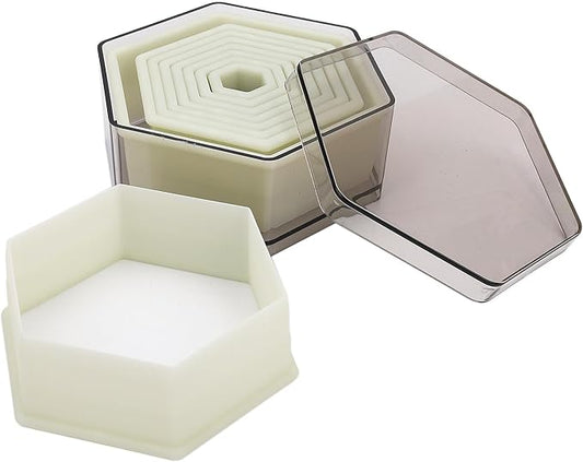 Multi-Shape Nylon Cookie Molds Round Square Star Plastic Geometry Biscuit Cutter Dough Mousse Bread Slicer DIY Bakery Utensils (Flat Hexagon)