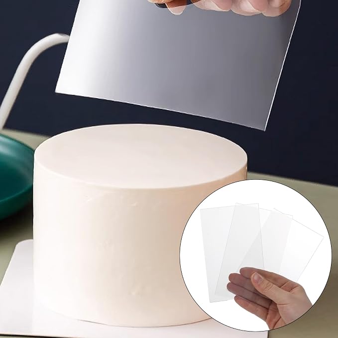 Xthrotsenk Transparent Cake Cream Scraper Plastic Cake Scraper 15 Pcs | Flexible Spatula Cakes Smoother for Icing Fondant Smoother Supplies Acrylic Cakes Scrapers DIY Baking Tool