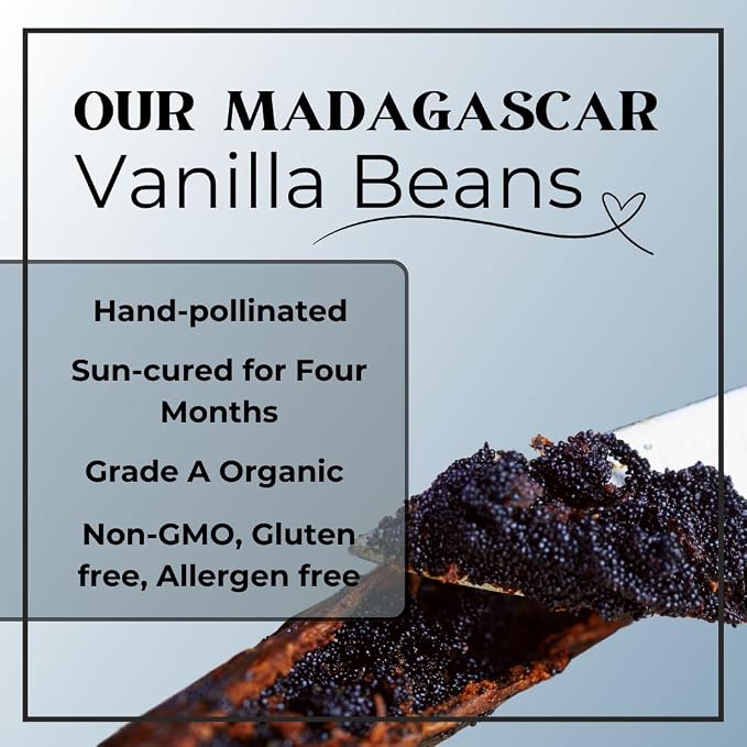 1.8 lbs Organic Madagascar Vanilla Ultra-fine Sugar | For Chefs, Home Cooking, Ice Cream, Cocktails, Cakes, Crème Brulee & Dessert Making | non-GMO, All-natural | 1 Pack 27 Oz