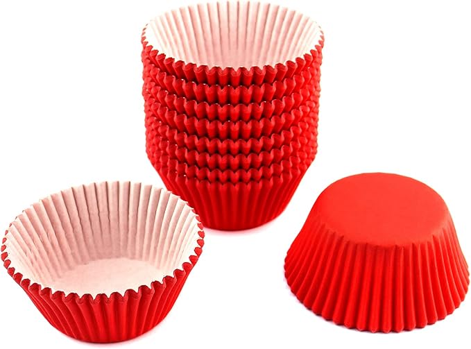 Standard Size Baking Cups Cupcake Liners 200 Pcs (Red)