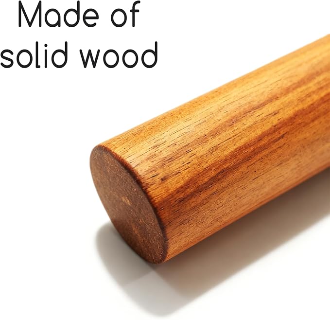 Rolling Pins for Baking,11.8 inches Dough Roller Pizza,Ebony Wood 1 PCS for Making Pizza,Pie,cookies.