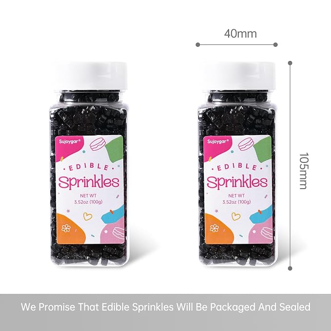 Black Bats Sprinkles for Cake Decorating, 3.52oz Edible Halloween Sprinkles for Cupcake Toppers Baking Cookie Halloween Party Supplies Birthday Celebrations