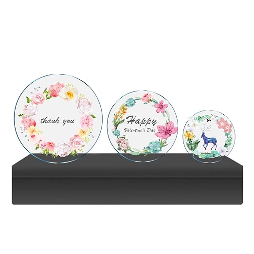 1 Pieces 1/4" Round Plexiglass Sheet, 12 Inch Diameter Clear Acrylic Circle, Round Cake Disk Acrylic Sheet, Plexiglass Table Top, Acrylic Backdrop