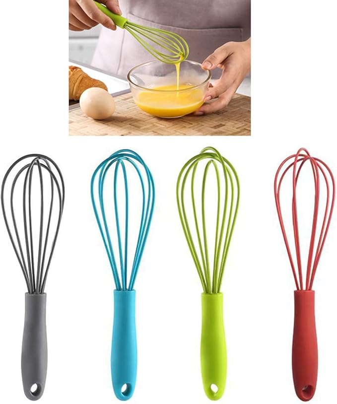 Silicone Eggs Beater Handheld Whisk Cream Foam Maker n Slip Eggs Blender Silicone Eggs Whiskers Portable Gray