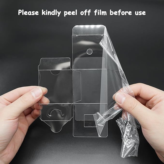 XINHPKGG 100pcs Clear Favor Boxes 2x2x2 Inch Clear Cake Pop Boxes with Hole Top Macaron Box Treat Box for Birthday Wedding Party