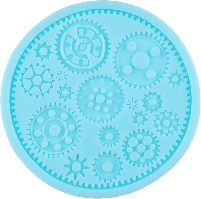 Steampunk Gear Fondant Mold Gear Silicone Molds for Cake Decorating Cupcake Topper Chocolate Candy Gum Paste Polymer Clay